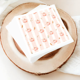 Pumpkin Fall Floral Baby Shower Napkins