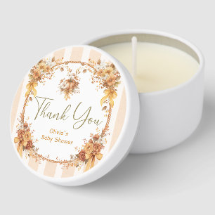 Pumpkin Fall Floral Baby Shower Thank You Mini Candle Favors