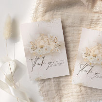 Pumpkin Fall floral & Pampas Thanks Baby Shower  Thank You Card