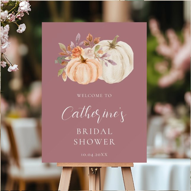 Pumpkin Fall Foliage Bridal Shower Welcome Sign (Creator Uploaded)