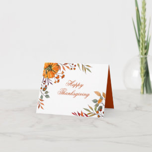 Pumpkin Fall foliage Thanksgiving Company Card