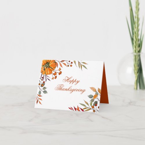 Pumpkin Fall foliage Thanksgiving Company Card