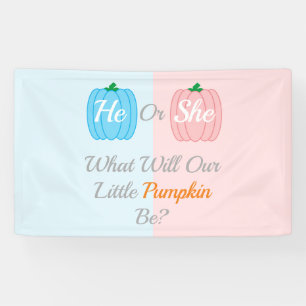 Pumpkin Fall Gender Reveal Banner