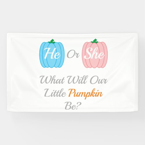 Pumpkin Fall Gender Reveal Banner