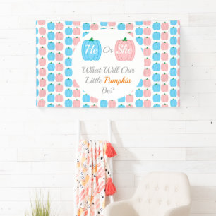 Pumpkin Fall Gender Reveal Banner