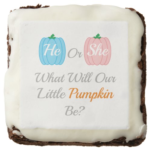 Pumpkin Fall Gender Reveal Brownie