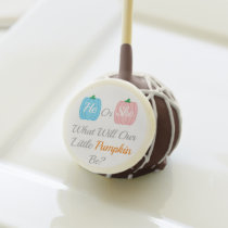 Pumpkin Fall Gender Reveal Cake Pops