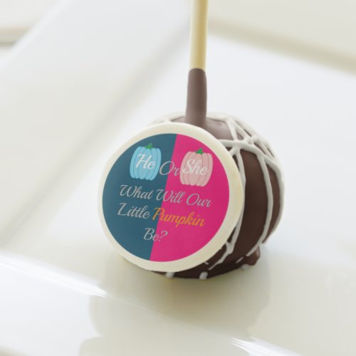 Pumpkin Fall Gender Reveal Cake Pops