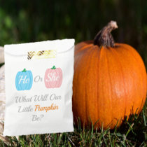 Pumpkin Fall Gender Reveal Favor Bag