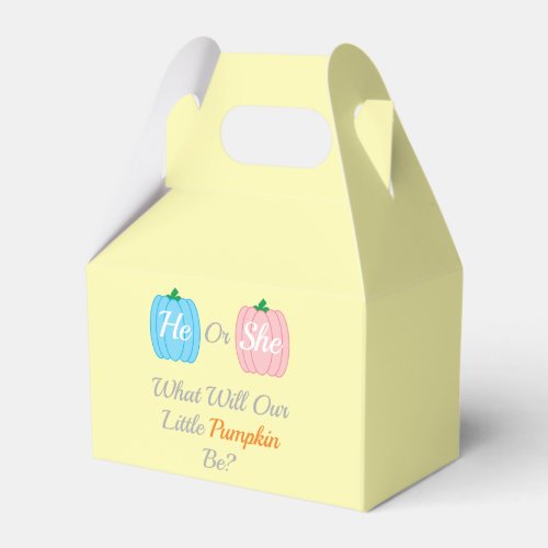 Pumpkin Fall Gender Reveal Favor Boxes