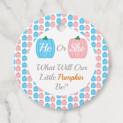 Pumpkin Fall Gender Reveal Favor Tags