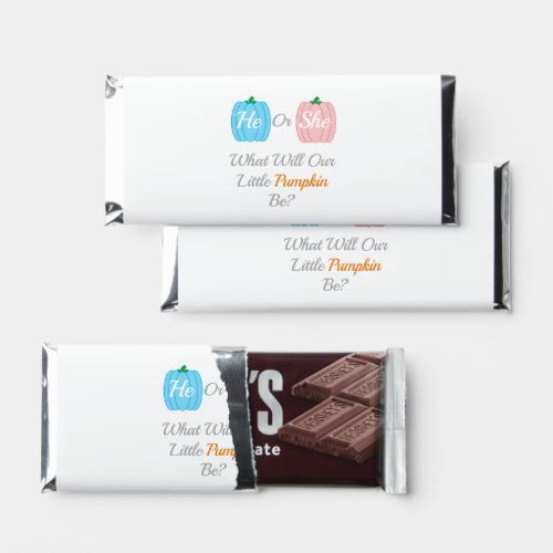 Pumpkin Fall Gender Reveal Hershey Bar Favors