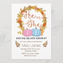 Pumpkin fall Gender Reveal invitation