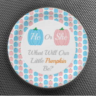Pumpkin Fall Gender Reveal Paper Plates
