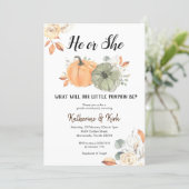 Pumpkin Fall Gender Reveal Party Invitation (Standing Front)