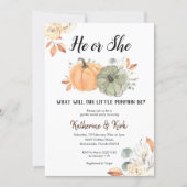 Pumpkin Fall Gender Reveal Party Invitation (Front)