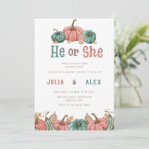 Pumpkin Fall Gender Reveal Party Invitation