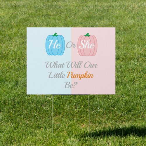 Pumpkin Fall Gender Reveal Sign