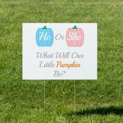 Pumpkin Fall Gender Reveal Sign