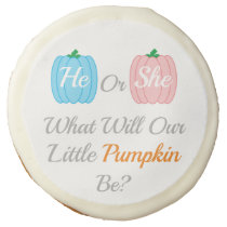 Pumpkin Fall Gender Reveal Sugar Cookie