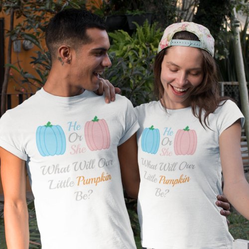 Pumpkin Fall Gender Reveal T_Shirt