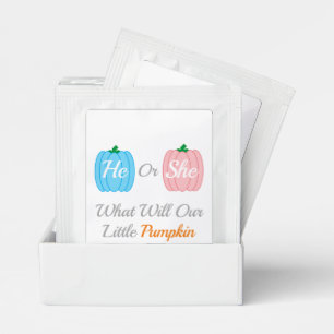 Pumpkin Fall Gender Reveal Tea Bag Drink Mix