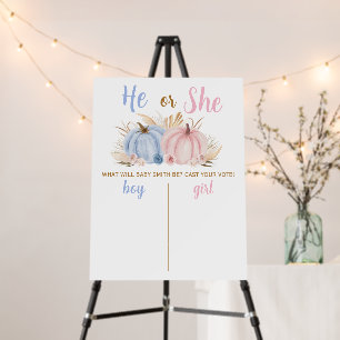 Pumpkin Fall Gender Reveal Voting Board Poster