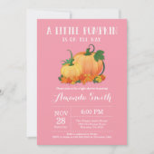 Pumpkin Fall Girl Baby Shower Invitation Card (Front)
