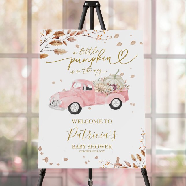 Pumpkin Fall Girl Baby Shower Welcome Sign (Creator Uploaded)