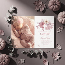 Pumpkin Fall Girl Baptism Dusty Pink Photo