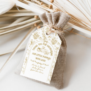 Pumpkin Fall Gold Whimsical Floral Baby Shower Gift Tags