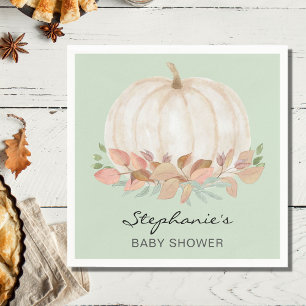 Pumpkin Fall Green Baby Shower  Napkins
