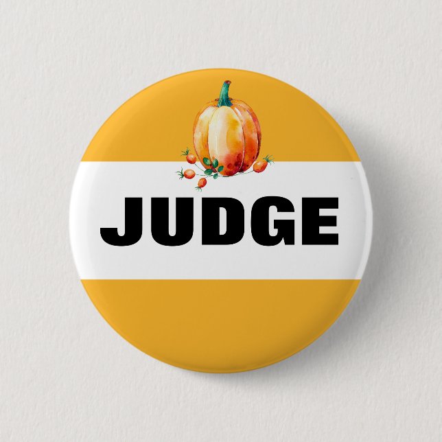 Pumpkin Fall Harvest Fair Judge Button (Front)