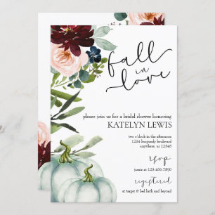 Pumpkin Fall In Love Bridal Shower Invitation