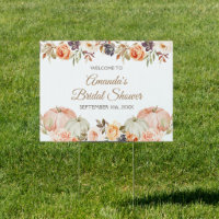 Pumpkin Fall In Love Bridal Shower Welcome Banner