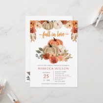 Pumpkin Fall In Love Fall Bridal Shower Invitation