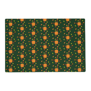 Pumpkin Fall Leaves Placemat