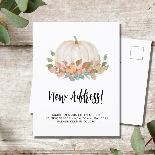 Pumpkin Fall Moving  Announcement Postcard