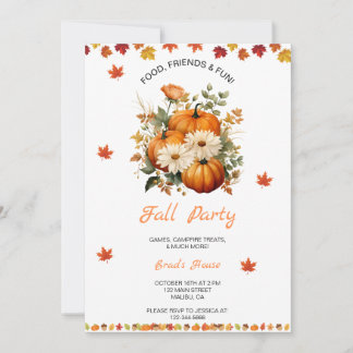 Pumpkin Fall Party Invitation