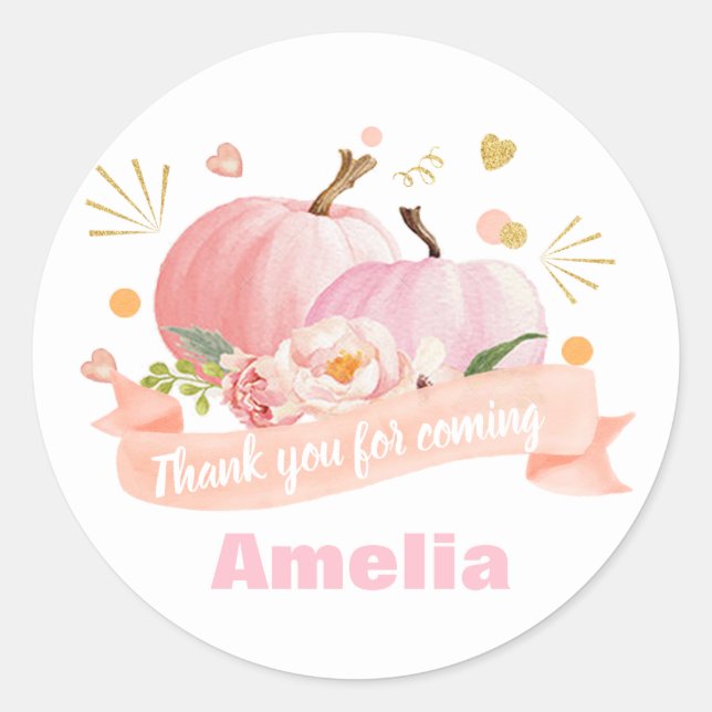 Pumpkin Fall Party Stickers Pumpkin stickers (Front)
