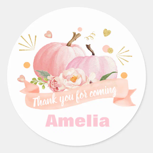 Pumpkin Fall Party Stickers Pumpkin stickers | Zazzle