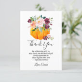 pumpkin, fall party, thank you card | Zazzle