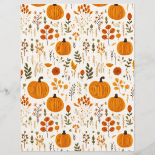 pumpkin fall pattern scrapbook paper