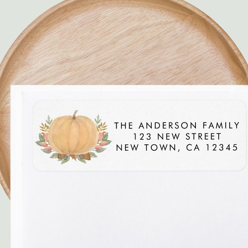 Pumpkin Fall Return Address Label