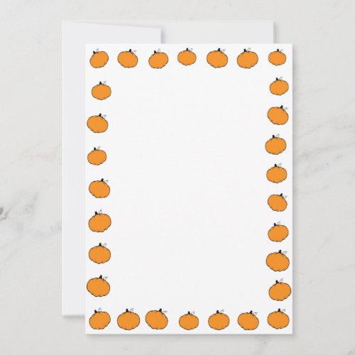 Pumpkin Fall Season Border  Invitation