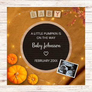 Pumpkin Fall Sonogram Ultrasound Photo Pregnancy Announcement