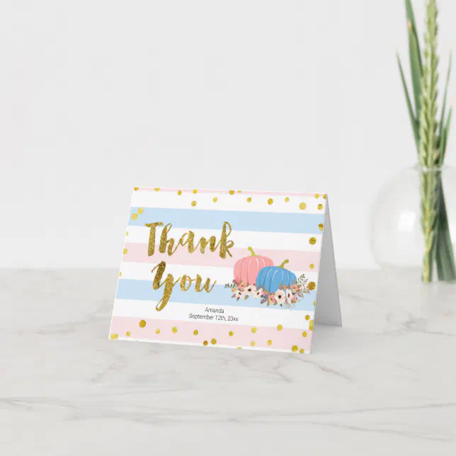 Pumpkin Fall Thank You card | Zazzle
