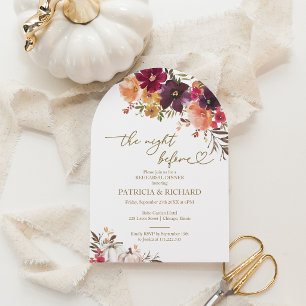 Pumpkin Fall The Night Before Rehearsal Dinner Invitation