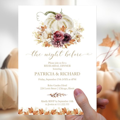 Pumpkin Fall The Night Before Rehearsal Dinner Invitation