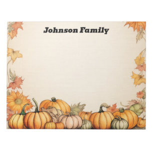 Pumpkin Fall Themed Notepad